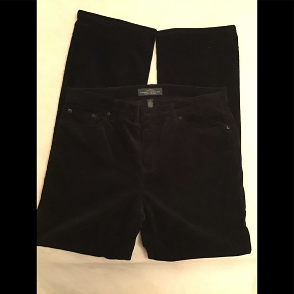 NWOT Ralph Lauren Misses Blk Sz 14 Corduroy Pants - Picture 2 of 4